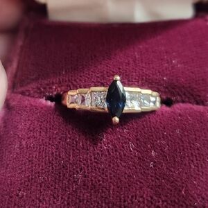Elegant Gold and Blue Women's Ring 10.5
